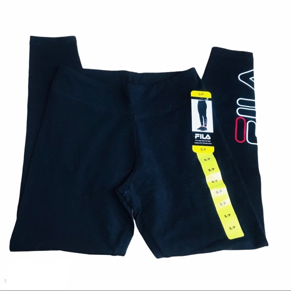 Fila  Black and Red cotton tight leggings Gym Yoga women Size Small